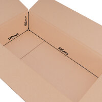 Faltkarton in Braun mit den Maßen 370x195x100 mm, FEFCO 0201, Hersteller: verpacking (Ansicht 2)