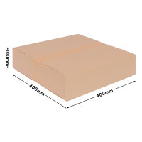 Folding Box in Brown with dimensions 400x400x100 mm, FEFCO 0201, Brand: verpacking (View 1)