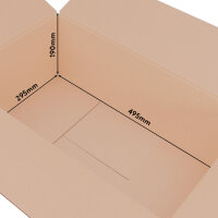 Faltkarton in Braun mit den Maßen 500x300x200 mm, FEFCO 0201, Hersteller: verpacking (Ansicht 2)