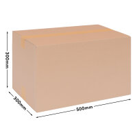 Folding Box in Brown with dimensions 500x300x300 mm, FEFCO 0201, Brand: verpacking (View 1)