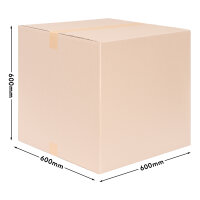 Folding Box in Brown with dimensions 595x595x590 mm, FEFCO 0201 (View 2)