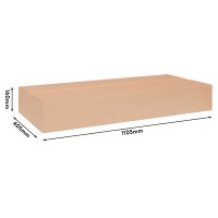 Faltkarton in Braun mit den Maßen 1100x400x150 mm, FEFCO 0201, Hersteller: verpacking (Ansicht 1)