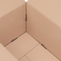 Folding Box in Brown with dimensions 800x400x250 mm, FEFCO 0201, Brand: verpacking (View 2)