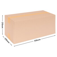 Faltkarton in Braun mit den Maßen 505x205x205 mm, FEFCO 0201, Hersteller: verpacking (Ansicht 2)