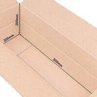 Faltkarton in Braun mit den Maßen 505x205x205 mm, FEFCO 0201, Hersteller: verpacking (Ansicht 3)