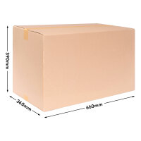 Faltkarton in Braun mit den Maßen 650x350x370 mm, FEFCO 0201, Hersteller: verpacking (Ansicht 2)