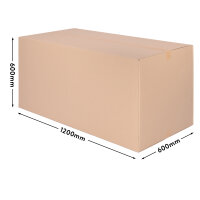 Faltkarton in Braun mit den Maßen 1200x600x600 mm, FEFCO 0201, Hersteller: verpacking (Ansicht 1)