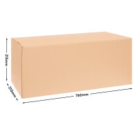 Faltkarton in Braun mit den Maßen 760x210x215 mm, FEFCO 0201, Hersteller: verpacking (Ansicht 2)