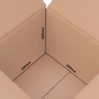 Faltkarton in Braun mit den Maßen 200x200x200 mm, FEFCO 0201, Hersteller: verpacking (Ansicht 2)