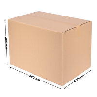 Faltkarton in Braun mit den Maßen 585x385x380 mm, FEFCO 0201, Hersteller: verpacking (Ansicht 2)