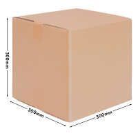 Faltkarton in Braun mit den Maßen 300x300x300 mm, FEFCO 0201, Hersteller: verpacking (Ansicht 1)