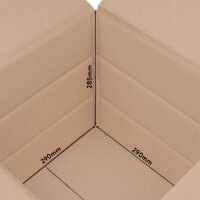 Faltkarton in Braun mit den Maßen 300x300x300 mm, FEFCO 0201, Hersteller: verpacking (Ansicht 3)