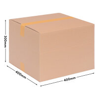 Faltkarton in Braun mit den Maßen 400x400x300 mm, FEFCO 0201, Hersteller: verpacking (Ansicht 1)