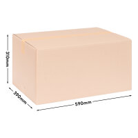 Faltkarton in Braun mit den Maßen 590x390x310 mm, FEFCO 0201, Hersteller: verpacking (Ansicht 2)