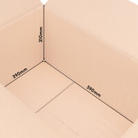Faltkarton in Braun mit den Maßen 590x390x310 mm, FEFCO 0201, Hersteller: verpacking (Ansicht 3)