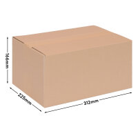 Faltkarton in Braun mit den Maßen 304x217x150 mm, FEFCO 0201, Hersteller: verpacking (Ansicht 1)