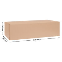Folding Boxe in Brown with dimensions 1000x250x250 mm, FEFCO 0201, Brand: verpacking (View 1)