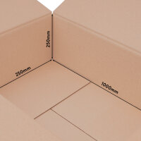 Folding Boxe in Brown with dimensions 1000x250x250 mm, FEFCO 0201, Brand: verpacking (View 2)