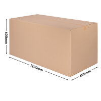 Folding Boxe in Brown with dimensions 1200x600x600 mm, FEFCO 0201, Brand: verpacking (View 1)