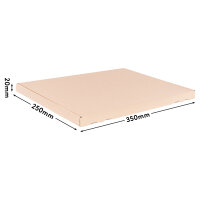 Large Letter Carton in Brown with dimensions 350x250x20 mm, DIN A4 / B4, FEFCO 0427, Brand: verpacking (View 1)