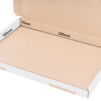 Large Letter Carton in White with dimensions 230x160x20 mm, DIN A5, FEFCO 0427, Brand: verpacking (View 3)