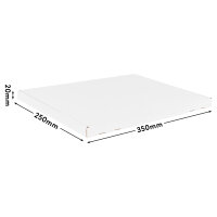 Großbriefkarton in Weiß mit den Maßen 350x250x20 mm, FEFCO 0427, Hersteller: verpacking (Ansicht 2)