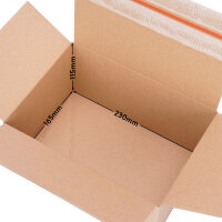 Automatikkarton in Braun mit den Maßen 230x165x115 mm, FEFCO 0703, Hersteller: verpacking (Ansicht 3)