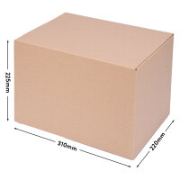 Automatikkarton in Braun mit den Maßen 310x220x225 mm, FEFCO 0703, Hersteller: verpacking (Ansicht 2)