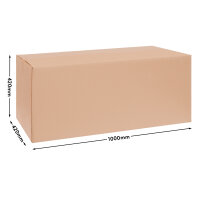 Faltkarton in Braun mit den Maßen 1000x420 mm, FEFCO 0201, Hersteller: verpacking (Ansicht 1)