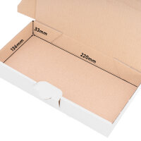 Maxi Letter Carton in White with dimensions 225x145x35 mm, DIN A5, FEFCO 0426, Brand: verpacking (View 2)