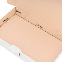 Maxi Letter Carton in White with dimensions 180x100x30 mm, DIN A6 / B6, FEFCO 0426, Brand: verpacking (View 2)