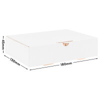 Maxi Letter Carton in White with dimensions 180x130x45 mm, DIN C6, FEFCO 0426, Brand: verpacking (View 1)