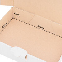Maxi Letter Carton in White with dimensions 180x130x45 mm, DIN C6, FEFCO 0426, Brand: verpacking (View 2)