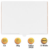 Maxi Letter Carton in White with dimensions 180x130x45 mm, DIN C6, FEFCO 0426, Brand: verpacking (View 4)
