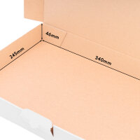 Maxi Letter Carton in White with dimensions 350x250x50 mm, DIN A4 / B4, FEFCO 0426, Brand: verpacking (View 2)