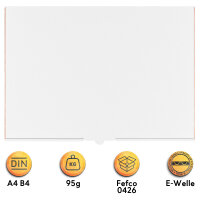 Maxi Letter Carton in White with dimensions 350x250x50 mm, DIN A4 / B4, FEFCO 0426, Brand: verpacking (View 4)