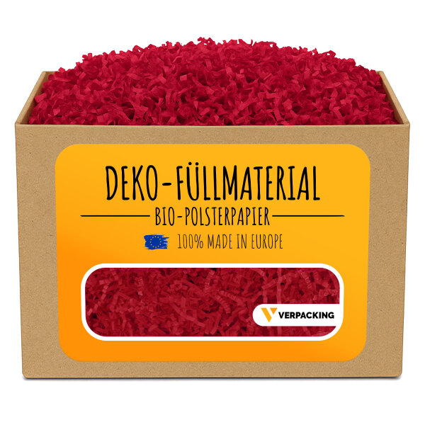 Gift packing filler deep red — 100% recycled paper (in kilograms)