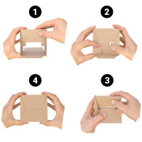 Geschenkverpackung, Faltschachtel in Braun, Weiss mit den Maßen 100, 170, 75x120, 75, 100x70, 100, 75 mm, FEFCO 0215,... (Ansicht 2)