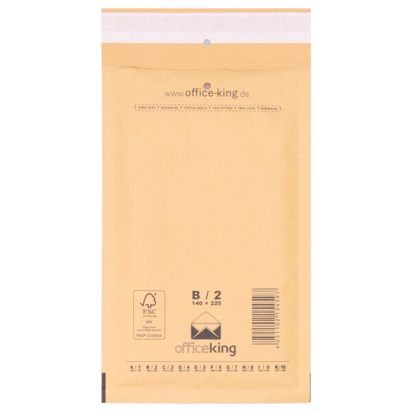 100x Luftpolstertaschen B2 140x225 mm - officeking braun