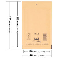Luftpolstertasche in Braun mit den Maßen 225x140 mm, Hersteller: officeking (Ansicht 1)