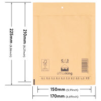 Luftpolstertasche in Braun mit den Maßen 225x170 mm, Hersteller: officeking (Ansicht 1)