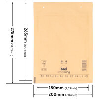 Luftpolstertasche in Braun mit den Maßen 275x200 mm, Hersteller: officeking (Ansicht 1)