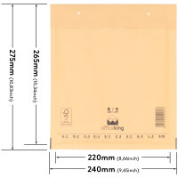 Luftpolstertasche in Braun mit den Maßen 275x240 mm, Hersteller: officeking (Ansicht 1)