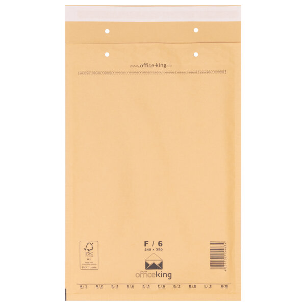 100x Bubble mailers F6 240 x 350 mm - officeking brown