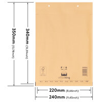 Bubble Wrap Envelope in Brown with dimensions 350x240 mm, DIN A4+, Brand: officeking (View 1)