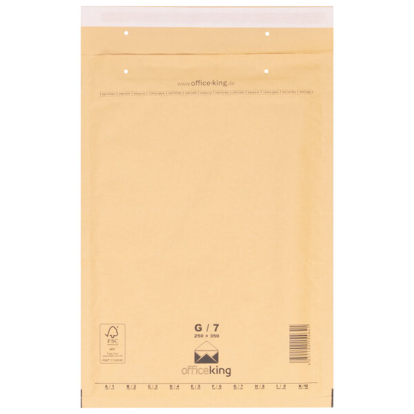 100x Bubble mailers G7 250 x 350 mm - officeking brown