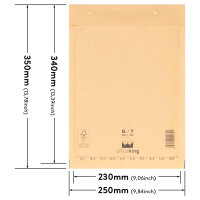 Bubble Wrap Envelope in Brown with dimensions 350x250 mm, DIN A4+ / C4, Brand: officeking (View 1)