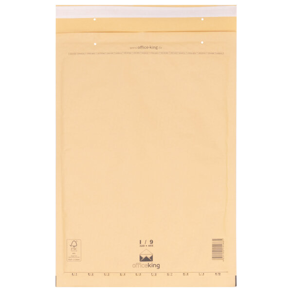100x Bubble mailers I9 320 x 455 mm - officeking brown