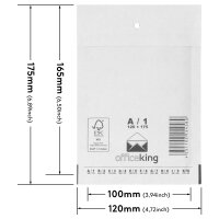Luftpolstertasche in Weiß mit den Maßen 175x120 mm, Hersteller: officeking (Ansicht 1)