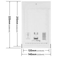 Bubble Wrap Envelope in White with dimensions 225x140 mm, DIN A6+ / C6, Brand: officeking (View 1)